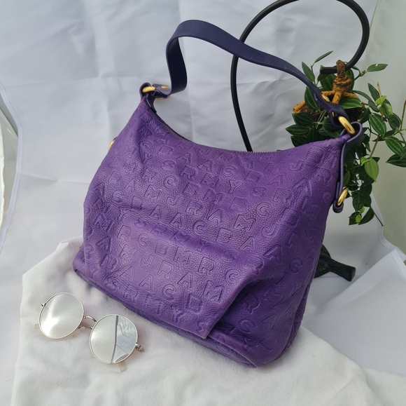 Marc Jacobs monogram leather hobo in grape purple - Picture 2 of 12